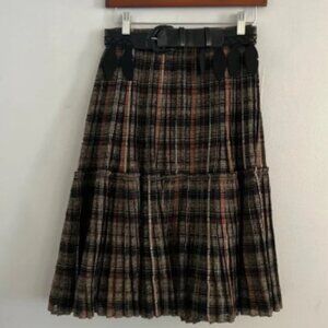 Byron Lars pleated plaid skirt